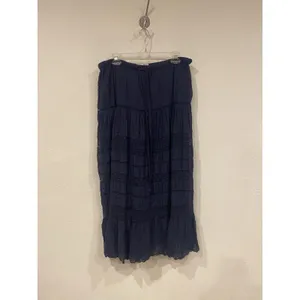 LoveShackFancy Skirt Womens Medium Blue Floral Lace Maxi Boho Tiered Embroidered thumbnail 2