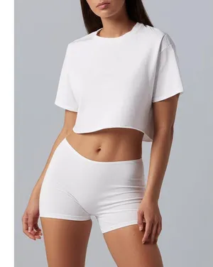 Abercrombie & Fitch Soft AF Essentials White Cotton Short Sleeve Crop Top Size S thumbnail 1