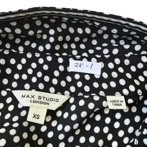 Max Studio Black Polka Dots Collared Blouson Midi Dress Women Size XS | 28-1 thumbnail 5
