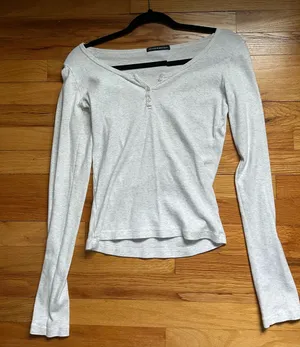 Brandy Melville Grey Long Sleeve button thumbnail 1