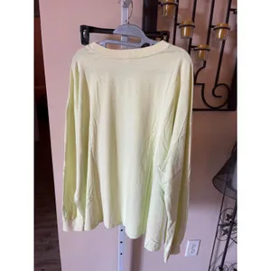 Easel Los Angeles Women Pale Lime Green Smiley Face Graphic Long Sleeve Tee M thumbnail 6