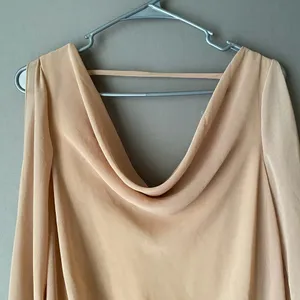 Love Culture Sequin‎ MobWife Y2K Party Glam Cowl Neck Mini Dress Small Tan Gold thumbnail 2