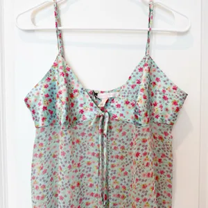 Victoria's Secret Y2K Coquette Fairy Sheer Slip Dress Large Ditsy Floral‎ Open Tie thumbnail 2