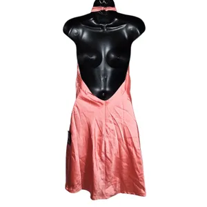 Lulus Beyond Classy Pink Satin Halter Mini Dress CTD208071 Womens Size Small thumbnail 4