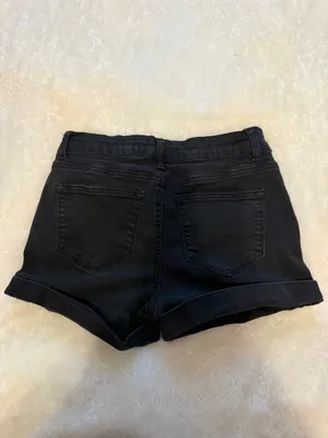 KanCan Black Denim Jean Shorts, waist 28, lightly distressed style thumbnail 2