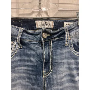 Daytrip Mila Bootcut Jeans 27 Medium Wash Distressed Thick Stitch Hemmed thumbnail 11