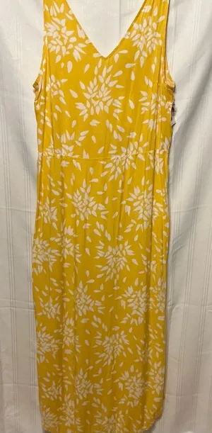 a new day Yellow Floral V-Neck Maxi Dress with White Print thumbnail 1