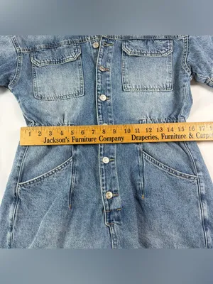 WE THE FREE BY FREE PEOPLE Marci Cotton Denim Romper Women's Size Medium thumbnail 7