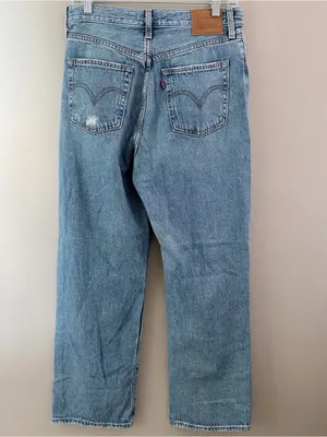 Levi's Premium Ribcage Straight Ankle Distressed Light Wash Jeans Size 28 thumbnail 2