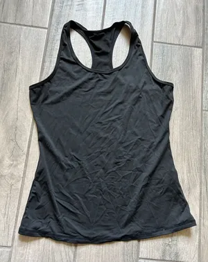 Women's Black Racerback Tank Top thumbnail 1