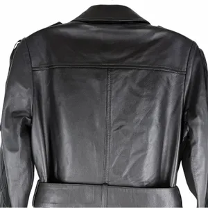 Walter Baker Linda Fringe Belted Lamb Leather Jacket Black Size S thumbnail 9