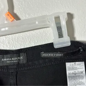 Banana Republic Women Black Denim High Rise 3’ Jean‎ Shorts Cut Off Size 26 thumbnail 3