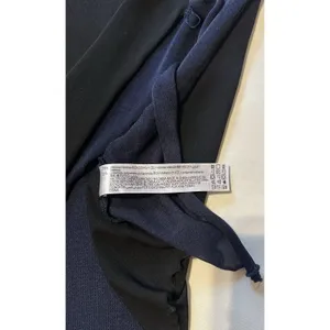 Zara Knit Asymmetrical Combination Color Block Midi Dress Black/Navy Blue Sz S thumbnail 15