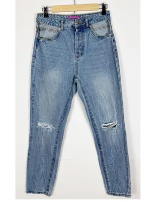 edikted pocketless mom jeans Distressed Button Fly Size Medium thumbnail 3
