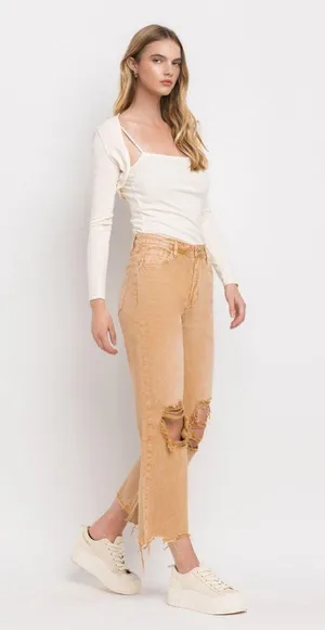 VERVET Kiss Of California High Rise 90’s Vintage Crop Flare Jeans thumbnail 2
