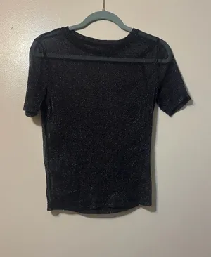 Shein sheer shimmer shirt thumbnail 1