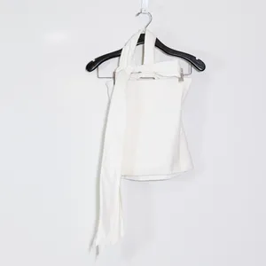 Free People FP Beach Cotton Stretch Knit Wrap High Neck Tank Top White XS thumbnail 4