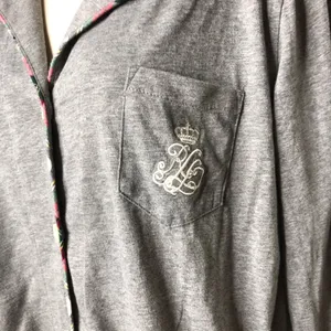 Lauren Ralph Lauren grey button down pj top S A2 thumbnail 2