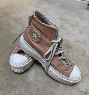 Converse Women's Blush Pink High-Top Platform Sneakers thumbnail 1