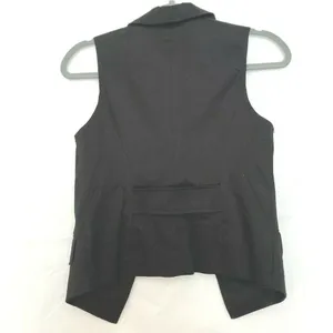 Guess Denim Vest Womens 6 Black Jean Waistcoat Sleeveless‎ Open Front Y2K Grunge thumbnail 2