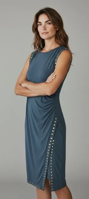 Emma & Michele Women's dress - Size Small - Gray with gold studs thumbnail 1