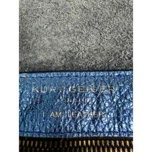 Kurt Geiger Blue Metallic Quirky Pebbled Leather Suede Shoulder Purse Handbag thumbnail 8