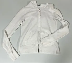 GAP White Solid Zipper Sweater Sweatshirt Hoodie Outerwear Size S 🤍 thumbnail 1