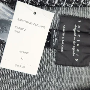 Sanctuary NWT Checked Johnnie Oversized Blazer Coat Sportcoat‎ in Black Large thumbnail 3