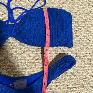 White Fox Hello Sunshine Bandeau Bikini Top Electric Blue Thong- Size Medium/XL thumbnail 3
