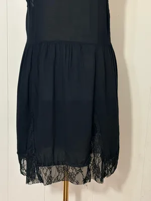 Intimately Free People Black Lace Open Back Slip Mini Dress Size M thumbnail 4