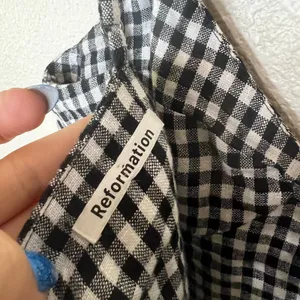 Reformation Cozumel black white gingham linen peplum corset top WOMENS 4 thumbnail 7