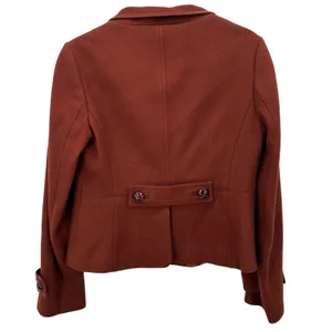 Y2K‎ Banana Republic Womens 100% Wool Pea Coat Jacket Rust Orange Size Small thumbnail 2