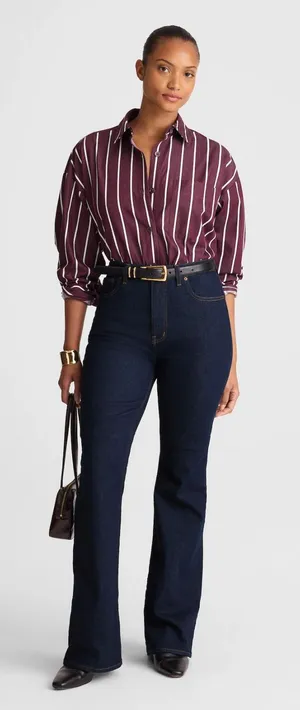 Madewell The Curvy Stretch Flare Jean Rinse Wash Dark Blue High Rise US 28 NWT thumbnail 1