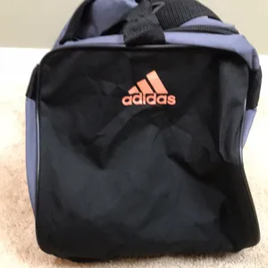 Adidas Athletic Sports Gym Graphic Print Logo Gray Black Peach Multi-Colored Bag thumbnail 6