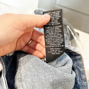 Avec Les Filles High Rise Wide Leg Carpenter Cargo Jeans Blue 26 thumbnail 6