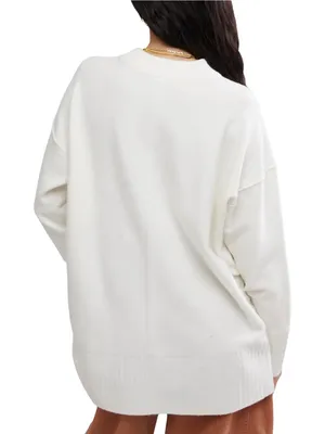Free People Women’s Pullover Sweater in Stark White Size Medium NWT thumbnail 3