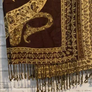 Pashmina paisley dark colors scarf (A) thumbnail 3