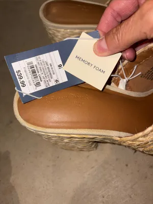 Universal Threads Natural Raffia Woven Platform Mule Wedges thumbnail 3