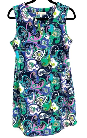 Jude Conally Women’s Allison Paisley‎ Blue Stretch Golf Pickleball Dress Medium thumbnail 1