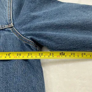 Levi’s Premium Blue Denim Sherpa Snap Button Long Trucker Jean Jacket Unisex S thumbnail 12