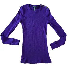 Ralph Lauren Women’s Thermal Top‎ Small Purple Y2K thumbnail 1