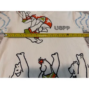 Vintage 90s USPP All Over Print Ribbed Shirt Small Polar Bear Water Ski AOP thumbnail 4