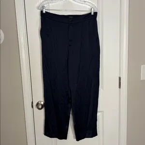 Madewell Satin Drapey Tapered Pleat Pants Large‎ blue thumbnail 2