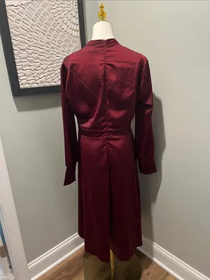 Chicwish Wine Burgundy Long-Sleeve Midi Dress thumbnail 5