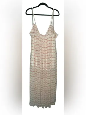 Blush BJ Striped Spaghetti‑Strap Maxi Dress in Blush and Cream thumbnail 2