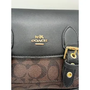 Coach Signature Lucy Crossbody‎ Bag Womens Small Brown Canvas Leather Buckle thumbnail 2