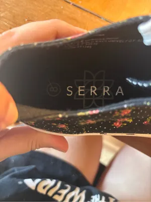 Serra womens floral polka dot canvas sneakers black 8 thumbnail 6