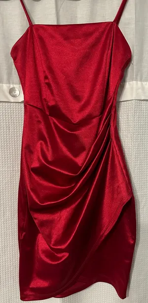 Windsor Red Satin Mini Dress Wrapped thumbnail 1