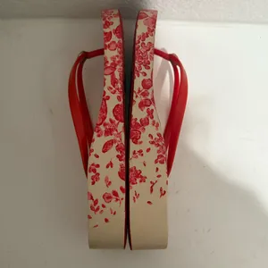TORY BURCH Thandie Wedge Flip Flops Red Pepper / Issey Fade Floral Sandals 10 thumbnail 9