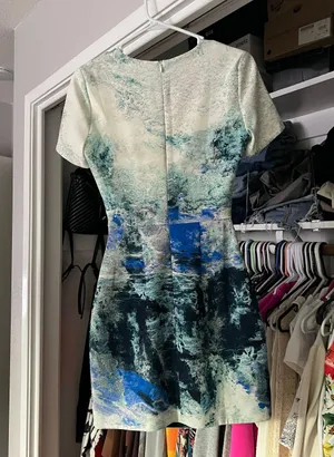 Bec + Bridge blue watercolor cut out short sleeve mini dress 4 thumbnail 5